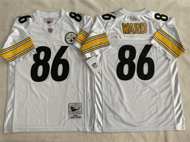 Men's Pittsburgh Steelers #86 Hines Ward White Stitched Football Jersey Men's Pittsburgh Steelers #86 Hines Ward White Stitched Football Jersey