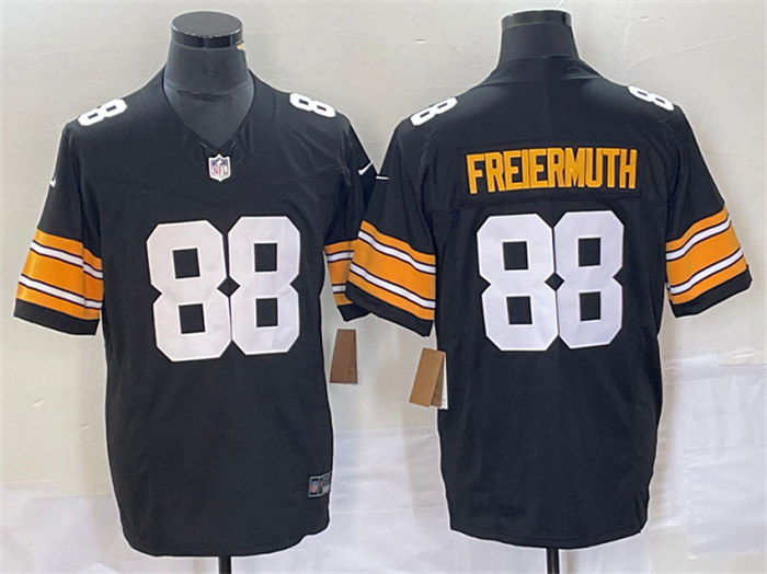 Men's Pittsburgh Steelers #88 Pat Freiermuth Black 2023 F.U.S.E. Vapor Limited Stitched Jersey Men's Pittsburgh Steelers #88 Pat Freiermuth Black 2023 F.U.S.E. Vapor Limited Stitched Jersey