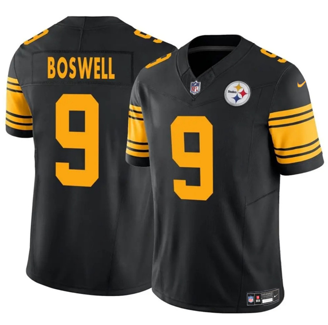 Men's Pittsburgh Steelers #9 Chris Boswell Black 2024 F.U.S.E. Color Rush Limited Stitched Jersey Men's Pittsburgh Steelers #9 Chris Boswell Black 2024 F.U.S.E. Color Rush Limited Stitched Jersey