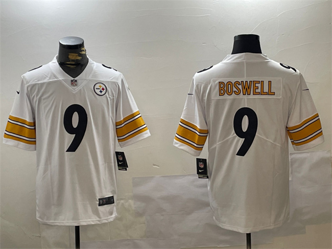 Men's Pittsburgh Steelers #9 Chris Boswell White Vapor Untouchable Stitched Jersey Men's Pittsburgh Steelers #9 Chris Boswell White Vapor Untouchable Stitched Jersey