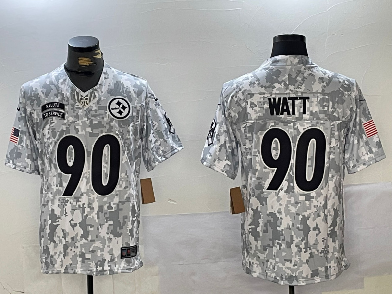 Men's Pittsburgh Steelers #90 T. J. Watt 2024 F.U.S.E Arctic Camo Salute To Service Limited Stitched Football Jersey Men's Pittsburgh Steelers #90 T. J. Watt 2024 F.U.S.E Arctic Camo Salute To Service Limited Stitched Football Jersey