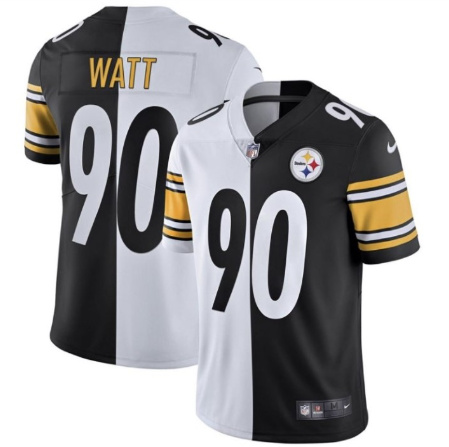 Men's Pittsburgh Steelers #90 T. J. Watt Split Limited Stitched Jersey