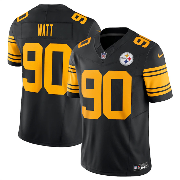 Men's Pittsburgh Steelers #90 T.J. Watt Black 2023 F.U.S.E. Vapor Color Rush Limited Jersey Men's Pittsburgh Steelers #90 T.J. Watt Black 2023 F.U.S.E. Vapor Color Rush Limited Jersey