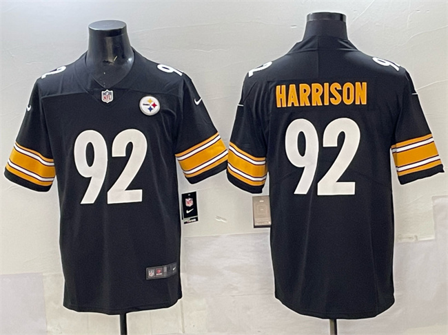 Men's Pittsburgh Steelers #92 James Harrison Black Vapor Limited Stitched Football Jersey