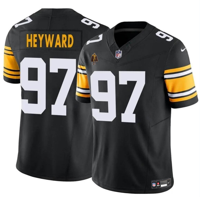 Men's Pittsburgh Steelers #97 Cameron Heyward Black 2024 F.U.S.E. With Walter Payton Patch Vapor Untouchable Limited Stitched Jersey Men's Pittsburgh Steelers #97 Cameron Heyward Black 2024 F.U.S.E. With Walter Payton Patch Vapor Untouchable Limited Stitched Jersey