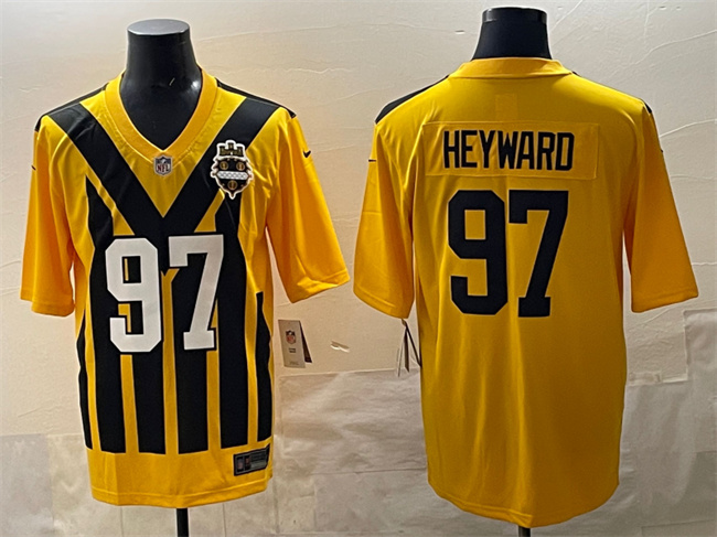 Men's Pittsburgh Steelers #97 Cameron Heyward Gold 1933 Throwback Alternate Stitched Football Jersey