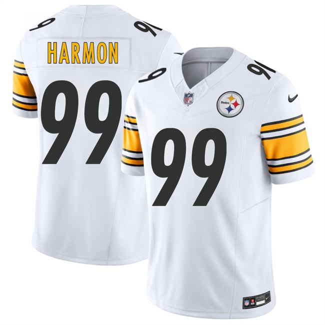 Men's Pittsburgh Steelers #99 Derrick Harmon White 2025 Draft F.U.S.E. Vapor Limited Stitched Football Jersey