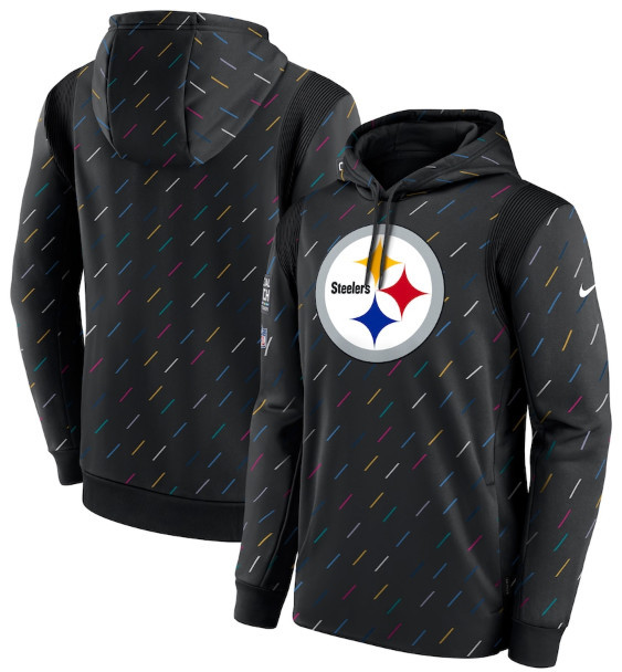 Men's Pittsburgh Steelers 2021 Charcoal Crucial Catch Therma Pullover Hoodie Men's Pittsburgh Steelers 2021 Charcoal Crucial Catch Therma Pullover Hoodie