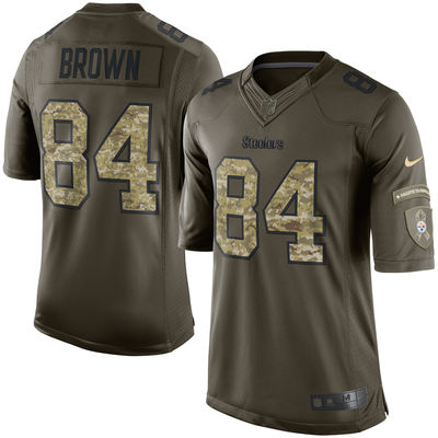 Men's Pittsburgh Steelers 84 Antonio Brown Nike Green Salute To Service Limited Jersey Men's Pittsburgh Steelers 84 Antonio Brown Nike Green Salute To Service Limited Jersey