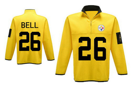 Men's Pittsburgh Steelers Bell Antigua Charcoal Fortune Sweater Knit Microfleece Quarter-Zip Pullover Yellow Jacket Men's Pittsburgh Steelers Bell Antigua Charcoal Fortune Sweater Knit Microfleece Quarter-Zip Pullover Yellow Jacket