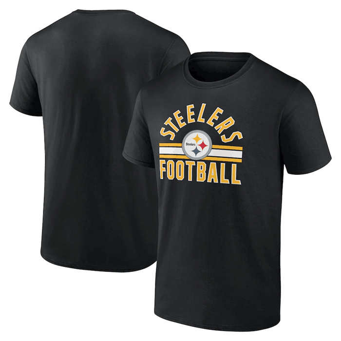 Men's Pittsburgh Steelers Black Arch Stripe T-Shirt Men's Pittsburgh Steelers Black Arch Stripe T-Shirt
