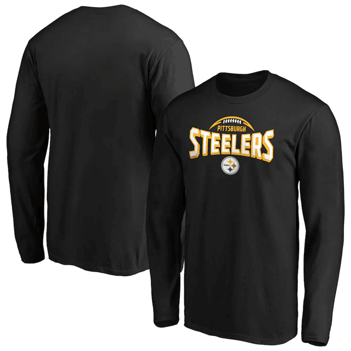Men's Pittsburgh Steelers Black Clamp Down Long Sleeve T-Shirt Men's Pittsburgh Steelers Black Clamp Down Long Sleeve T-Shirt