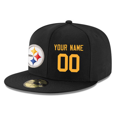 Men's Pittsburgh Steelers Black Color Snapback Custom Hat (Stitched any name&number) Men's Pittsburgh Steelers Black Color Snapback Custom Hat (Stitched any name&number)