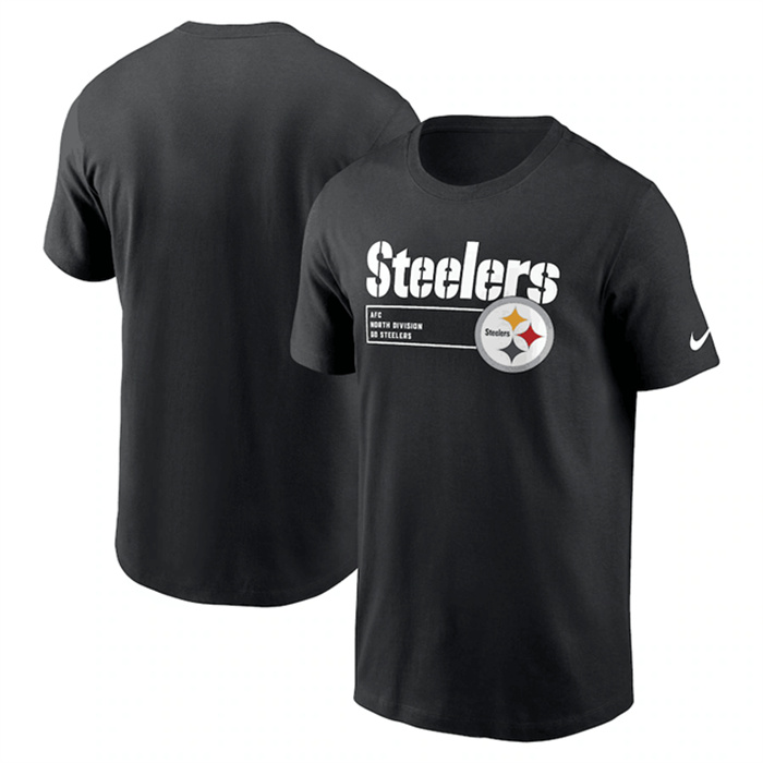 Men's Pittsburgh Steelers Black Division Essential T-Shirt Men's Pittsburgh Steelers Black Division Essential T-Shirt