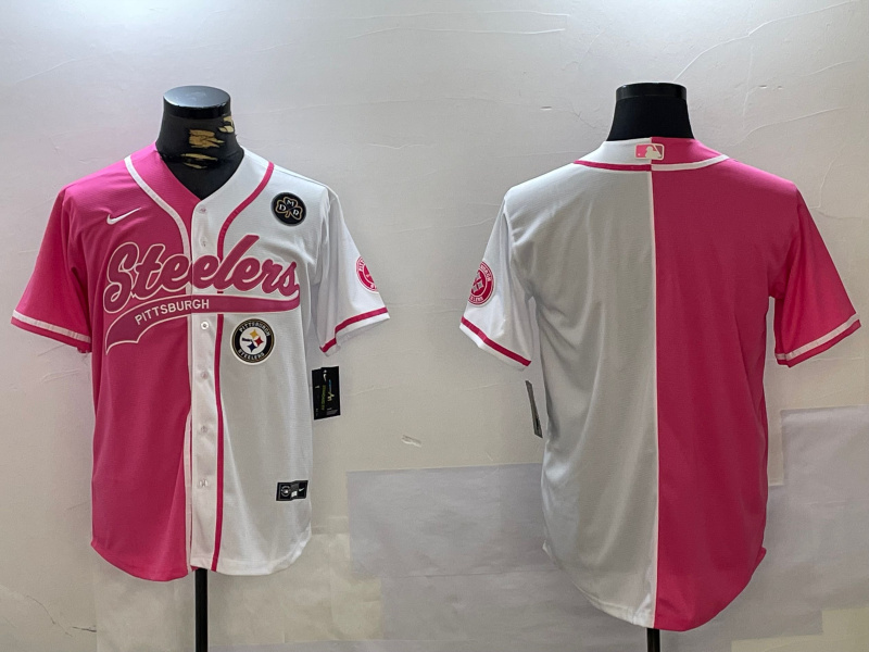 Men's Pittsburgh Steelers Blank 2024 Arctic Red White Salute To Service Stitched Baseball Jersey 5 Men's Pittsburgh Steelers Blank 2024 Arctic Red White Salute To Service Stitched Baseball Jersey 5