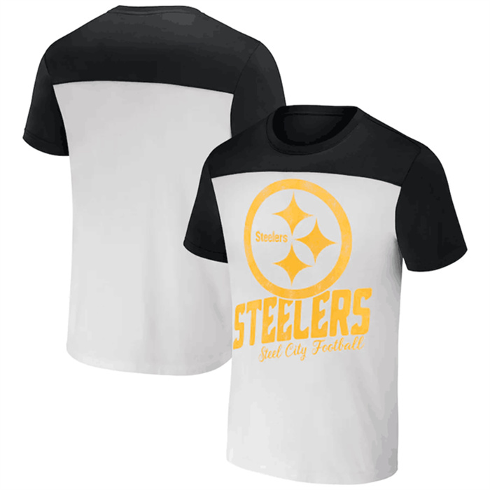 Men's Pittsburgh Steelers Cream Black X Darius Rucker Collection Colorblocked T-Shirt Men's Pittsburgh Steelers Cream Black X Darius Rucker Collection Colorblocked T-Shirt
