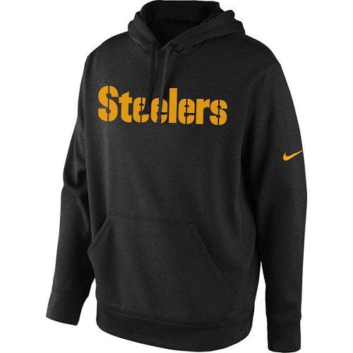 Men's Pittsburgh Steelers Nike Black KO Wordmark Performance Hoodie Men's Pittsburgh Steelers Nike Black KO Wordmark Performance Hoodie