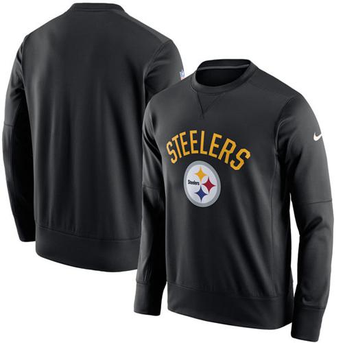 Men's Pittsburgh Steelers Nike Black Sideline Circuit Performance Sweatshirt Men's Pittsburgh Steelers Nike Black Sideline Circuit Performance Sweatshirt