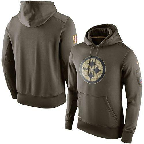 Men's Pittsburgh Steelers Nike Olive Salute To Service KO Performance Hoodie Men's Pittsburgh Steelers Nike Olive Salute To Service KO Performance Hoodie