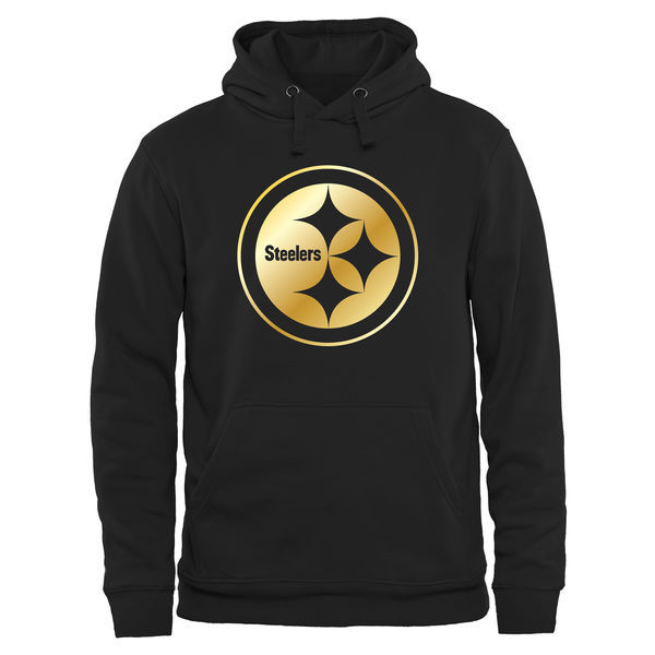 Men's Pittsburgh Steelers Pro Line Black Gold Collection Pullover Hoodie Men's Pittsburgh Steelers Pro Line Black Gold Collection Pullover Hoodie
