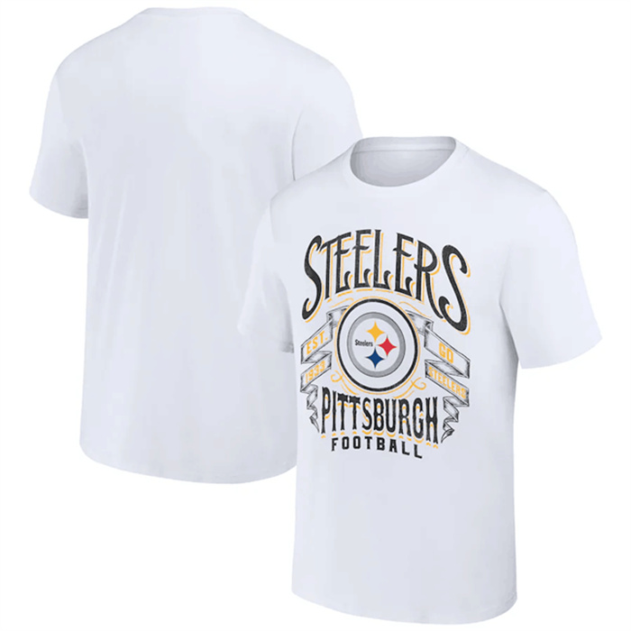 Men's Pittsburgh Steelers White X Darius Rucker Collection Vintage Football T-Shirt Men's Pittsburgh Steelers White X Darius Rucker Collection Vintage Football T-Shirt