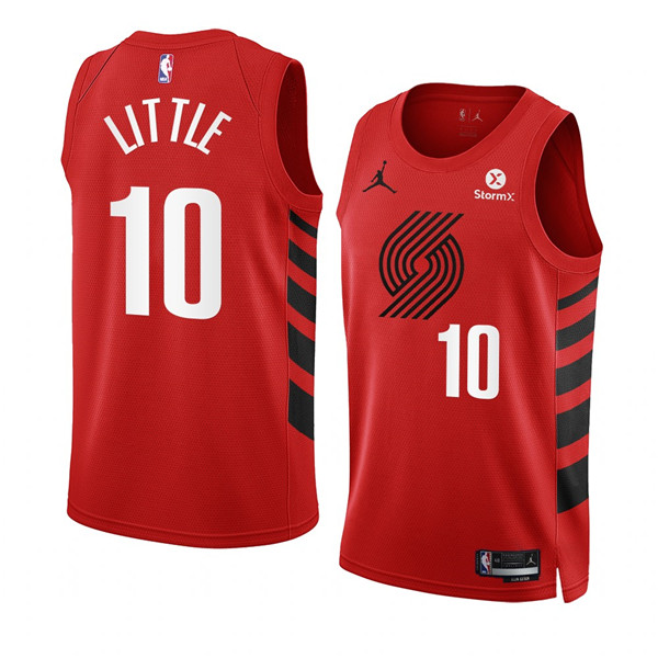 Men's Portland Trail Blazers #10 Nassir Little 2022 23 Red Statement Edition Swingman Stitched Basketball Jersey Men's Portland Trail Blazers #10 Nassir Little 2022 23 Red Statement Edition Swingman Stitched Basketball Jersey