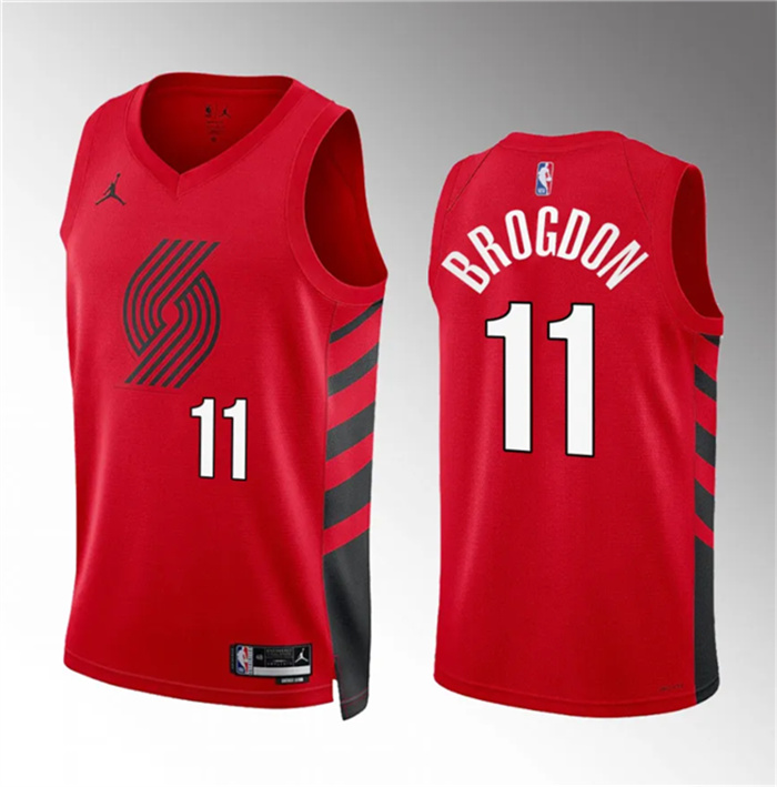 Men's Portland Trail Blazers #11 Malcolm Brogdon Red Statement Edition Stitched Basketball Jersey Men's Portland Trail Blazers #11 Malcolm Brogdon Red Statement Edition Stitched Basketball Jersey