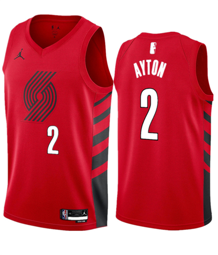 Men's Portland Trail Blazers #2 Deandre Ayton Red 2023 Statement Edition Stitched Basketball Jersey Men's Portland Trail Blazers #2 Deandre Ayton Red 2023 Statement Edition Stitched Basketball Jersey