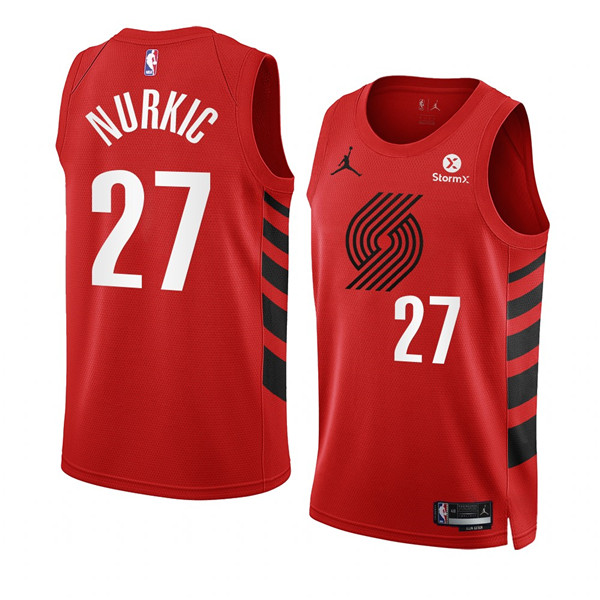 Men's Portland Trail Blazers #27 Jusuf Nurkic 2022 23 Red Statement Edition Swingman Stitched Basketball Jersey Men's Portland Trail Blazers #27 Jusuf Nurkic 2022 23 Red Statement Edition Swingman Stitched Basketball Jersey