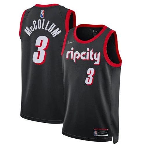 Men's Portland Trail Blazers #3 C.J. McCollum 2021 22 Black City Edition 75th Anniversary Stitched Basketball Jersey Men's Portland Trail Blazers #3 C.J. McCollum 2021 22 Black City Edition 75th Anniversary Stitched Basketball Jersey