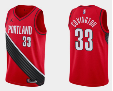 Men's Portland Trail Blazers #33 Robert Covington Red Statement Edition Stitched Basketball Jersey Men's Portland Trail Blazers #33 Robert Covington Red Statement Edition Stitched Basketball Jersey