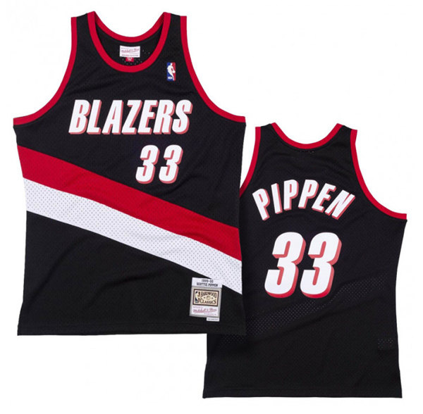 Men's Portland Trail Blazers #33 Scottie Pippen Black Throwback Stitched Jersey Men's Portland Trail Blazers #33 Scottie Pippen Black Throwback Stitched Jersey