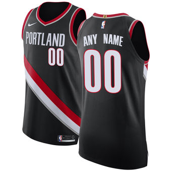 Men's Portland Trail Blazers Black Custom Jersey Men's Portland Trail Blazers Black Custom Jersey
