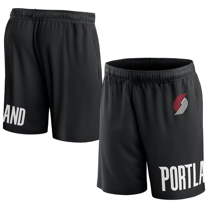 Men's Portland Trail Blazers Black Free Throw Mesh Shorts Men's Portland Trail Blazers Black Free Throw Mesh Shorts