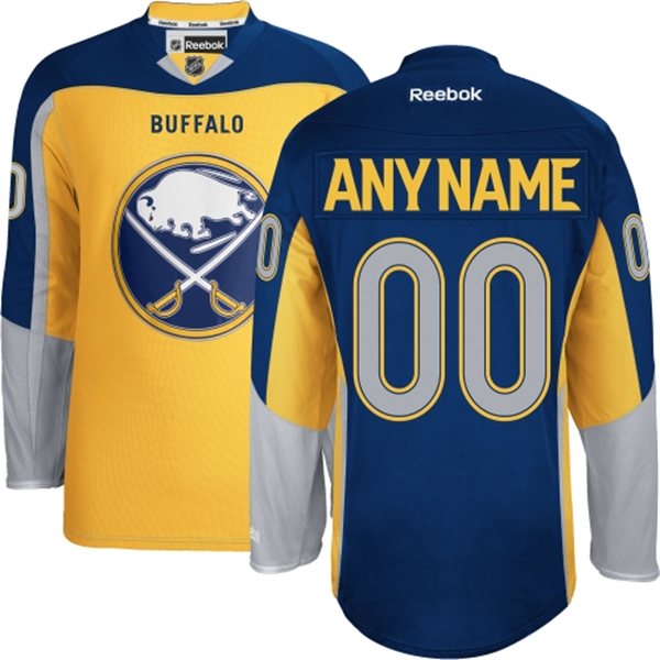 Men's Reebok Buffalo Sabres Customized Authentic Gold New Third NHL Jersey Men's Reebok Buffalo Sabres Customized Authentic Gold New Third NHL Jersey