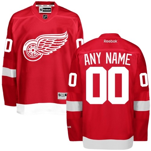 Men's Reebok Detroit Red Wings Customized Authentic Red Home NHL Jersey Men's Reebok Detroit Red Wings Customized Authentic Red Home NHL Jersey