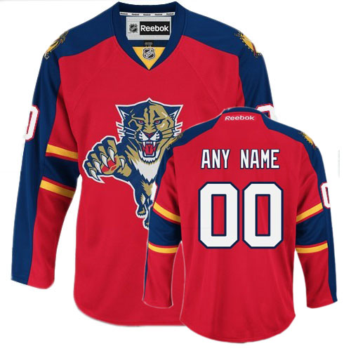 Men's Reebok Florida Panthers Customized Authentic Red Home NHL Jersey