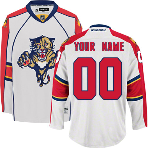 Men's Reebok Florida Panthers Customized Authentic White Away NHL Jersey