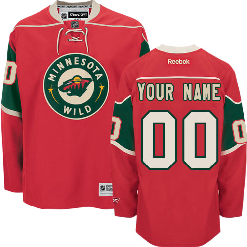 Men's Reebok Minnesota Wild Customized Authentic Red Home NHL Jersey Men's Reebok Minnesota Wild Customized Authentic Red Home NHL Jersey