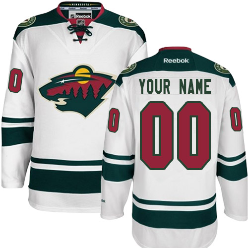 Men's Reebok Minnesota Wild Customized Authentic White Away NHL Jersey Men's Reebok Minnesota Wild Customized Authentic White Away NHL Jersey