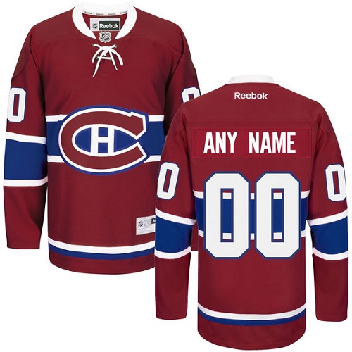 Men's Reebok Montreal Canadiens Customized Authentic Red Home NHL Jersey Men's Reebok Montreal Canadiens Customized Authentic Red Home NHL Jersey
