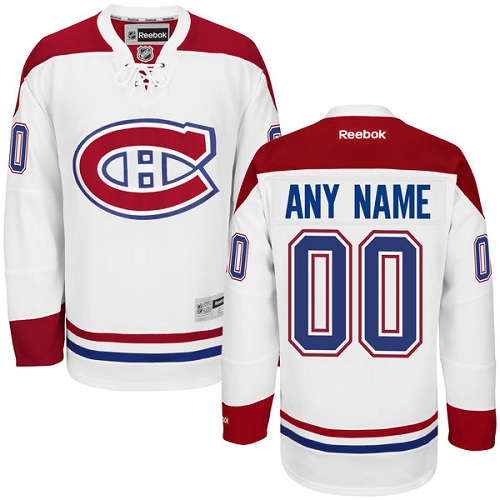 Men's Reebok Montreal Canadiens Customized Authentic White Away NHL Jersey Men's Reebok Montreal Canadiens Customized Authentic White Away NHL Jersey