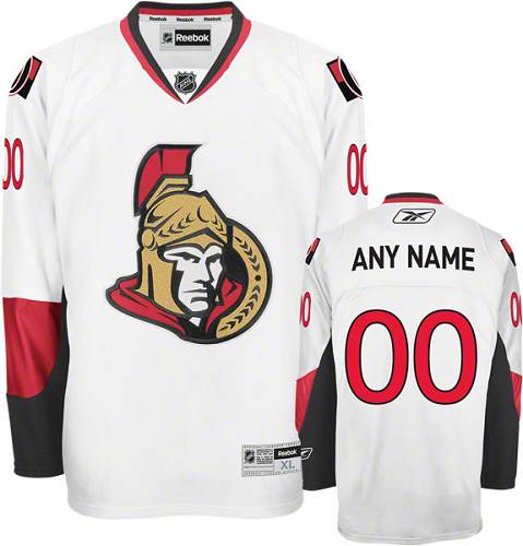 Men's Reebok Ottawa Senators Customized Authentic White Away NHL Jersey Men's Reebok Ottawa Senators Customized Authentic White Away NHL Jersey