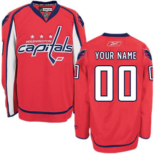 Men's Reebok Washington Capitals Customized Authentic Red Home NHL Jersey