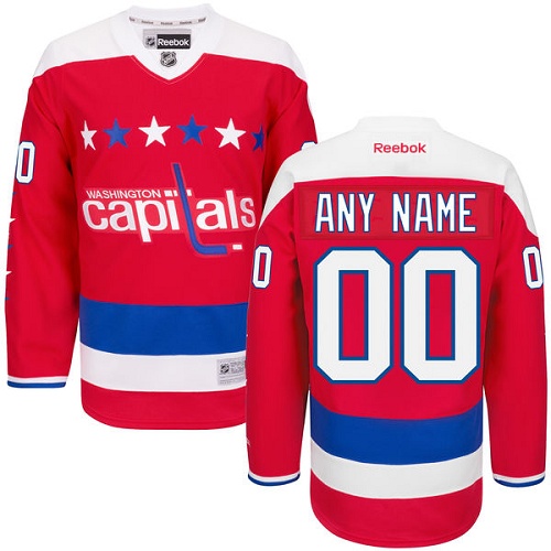 Men's Reebok Washington Capitals Customized Authentic Red Third NHL Jersey