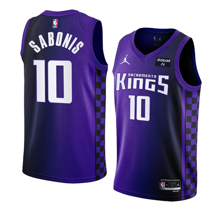 Men's Sacramento Kings #10 Domantas Sabonis Purple 2023 24 Statement Edition Swingman Stitched Basketball Jersey Men's Sacramento Kings #10 Domantas Sabonis Purple 2023 24 Statement Edition Swingman Stitched Basketball Jersey