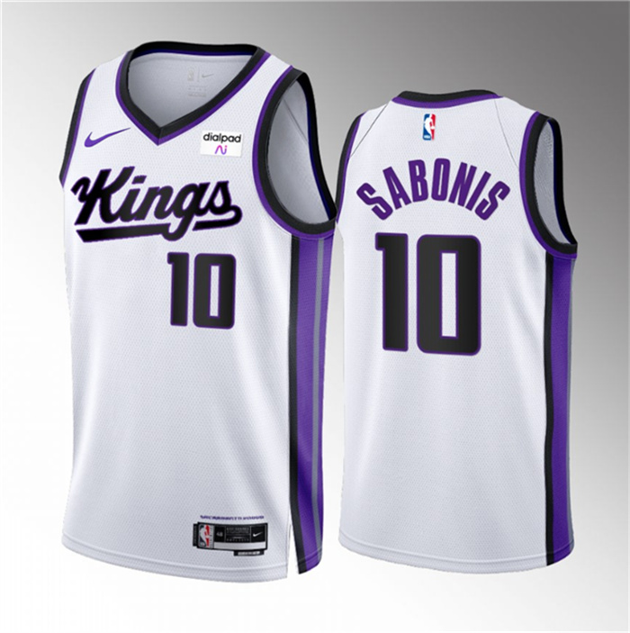 Men's Sacramento Kings #10 Domantas Sabonis White 2023 24 Association Edition Swingman Stitched Basketball Jersey Men's Sacramento Kings #10 Domantas Sabonis White 2023 24 Association Edition Swingman Stitched Basketball Jersey