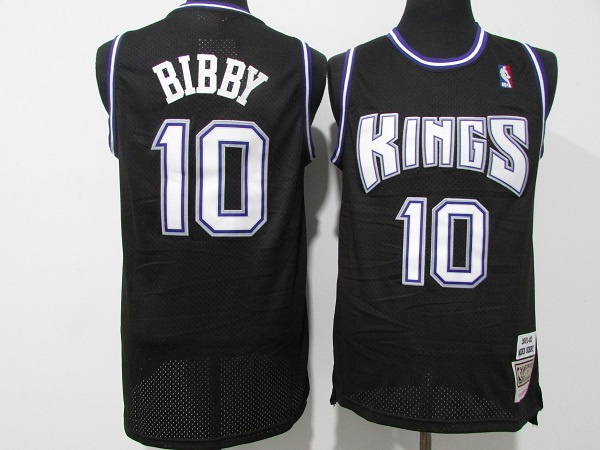Men's Sacramento Kings #10 Mike Bibby 2001-02 Black Throwback Stitched Jersey Men's Sacramento Kings #10 Mike Bibby 2001-02 Black Throwback Stitched Jersey