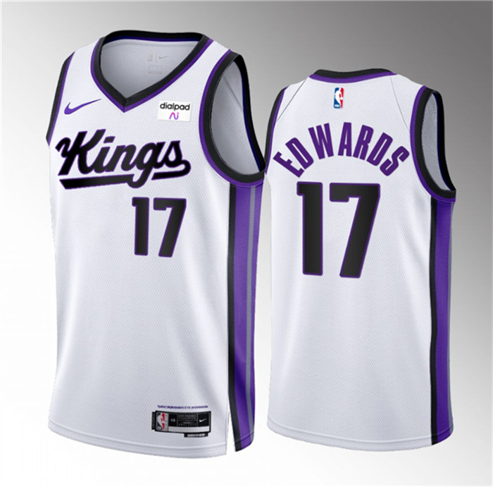 Men's Sacramento Kings #17 Kessler Edwards White 2023 24 Association Edition Stitched Basketball Jersey Men's Sacramento Kings #17 Kessler Edwards White 2023 24 Association Edition Stitched Basketball Jersey