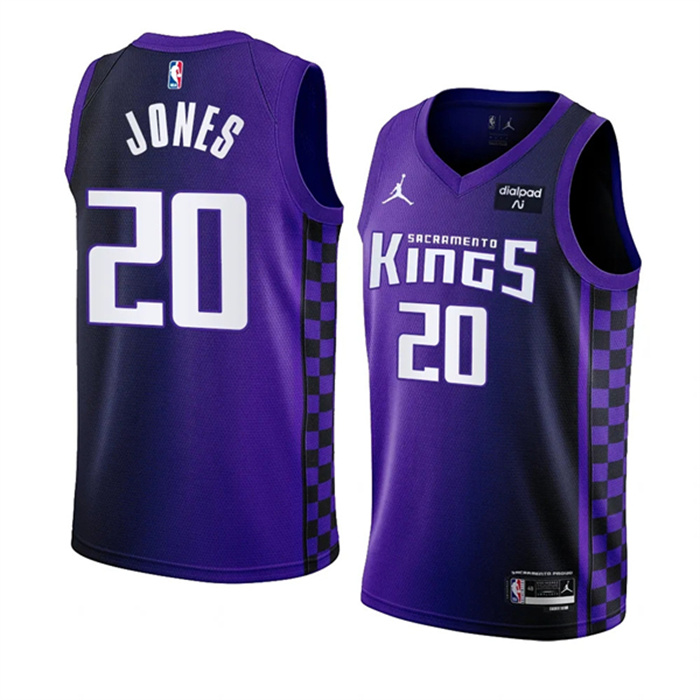 Men's Sacramento Kings #20 Colby Jones Purple 2023 24 Statement Edition Swingman Stitched Basketball Jersey Men's Sacramento Kings #20 Colby Jones Purple 2023 24 Statement Edition Swingman Stitched Basketball Jersey